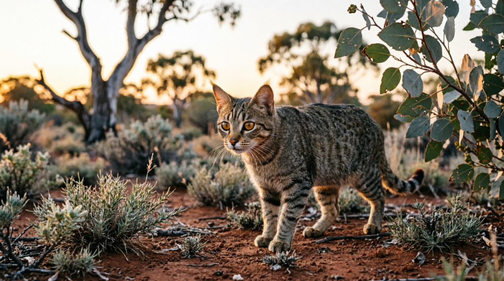 australian wild cats population map showing 2-6 million feral cats across the continent